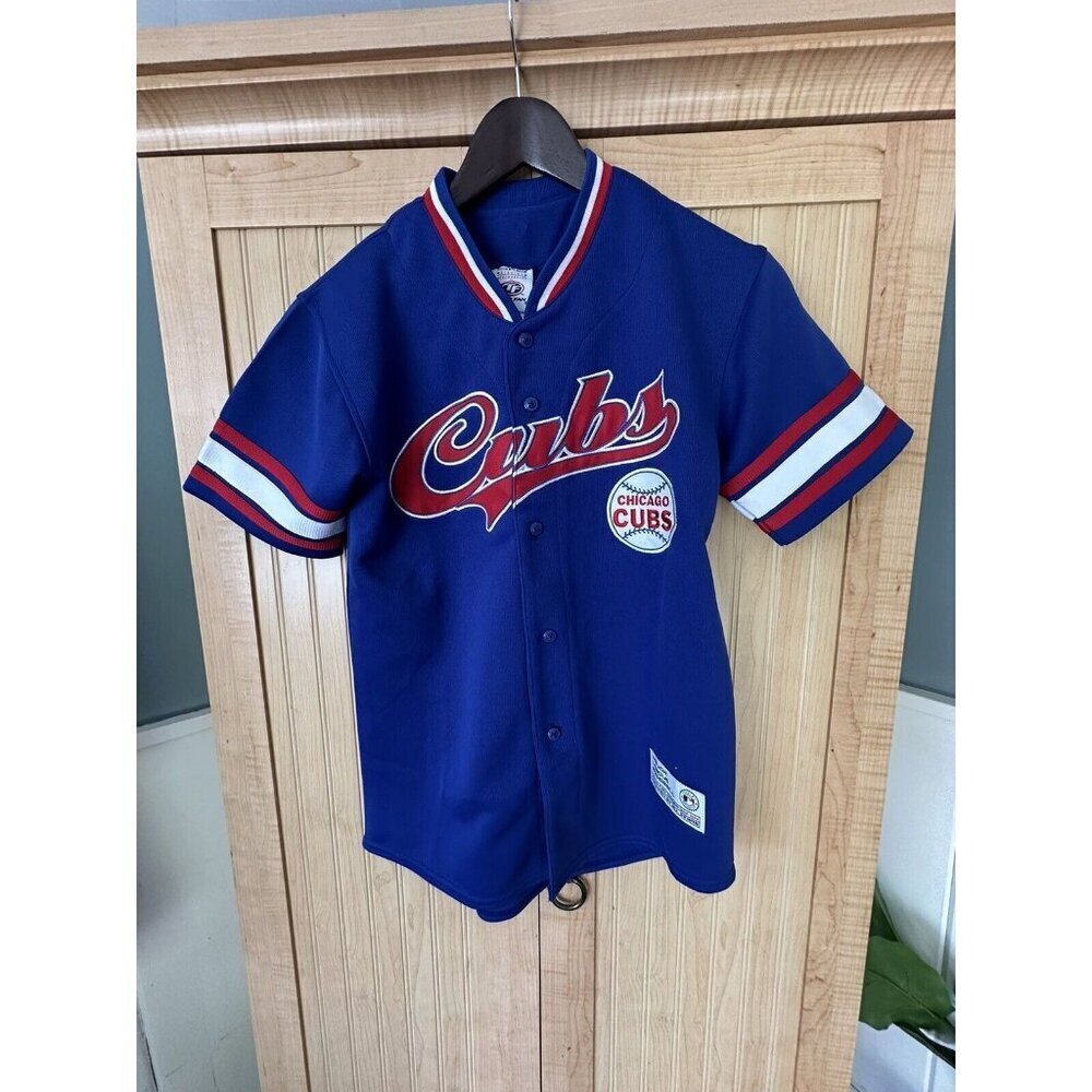 True‎ Fan Boys Chicago Cubs Lee #25 Blue Short Sleeve Jersey Size Large